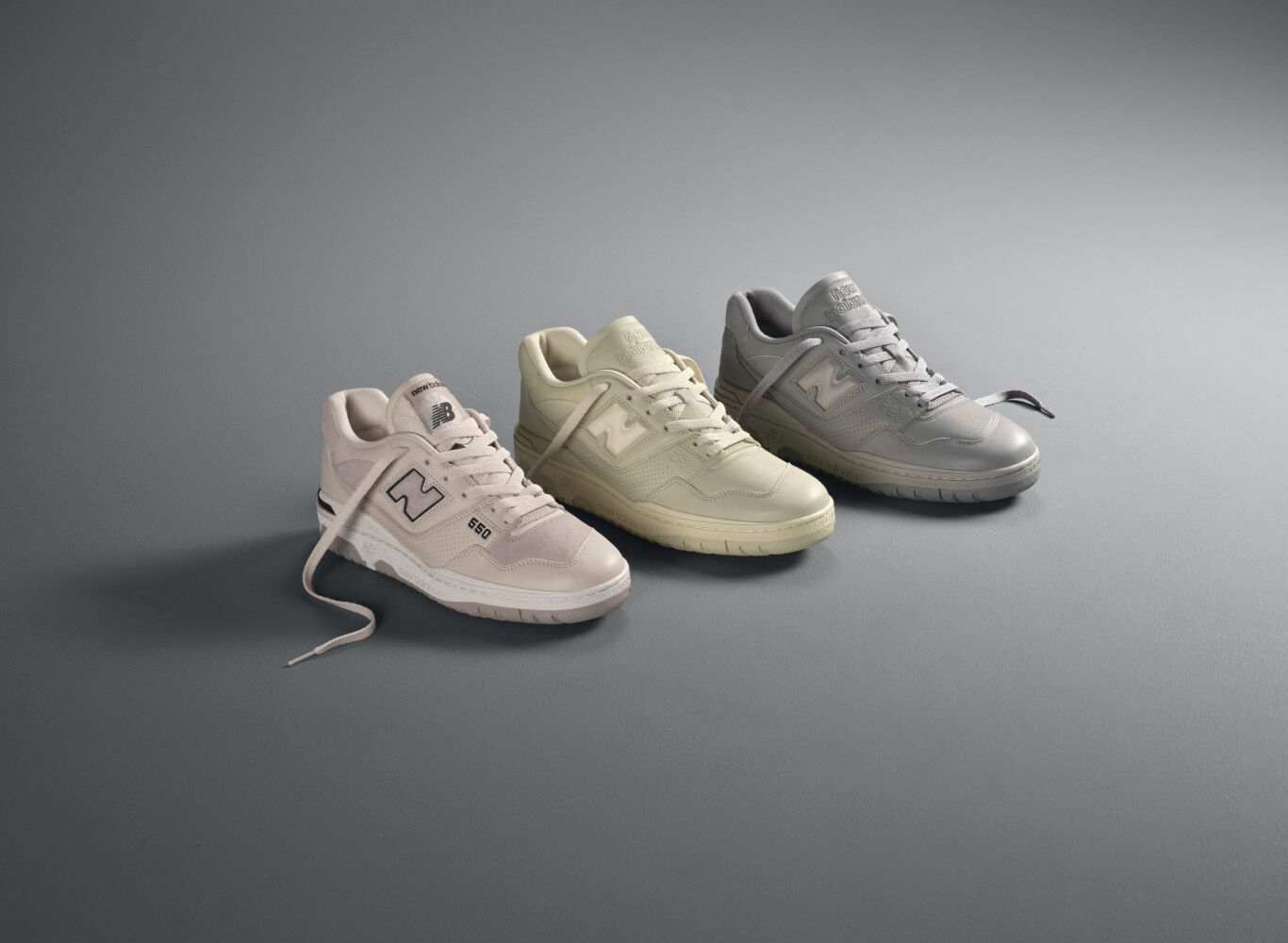 New Balance 550 Gray Suede Shoes Rain Cloud Sea Salt