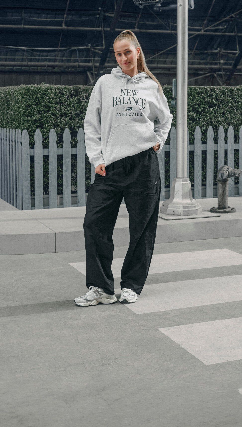 Jordyn Huitema wearing 9060s for Grey Days